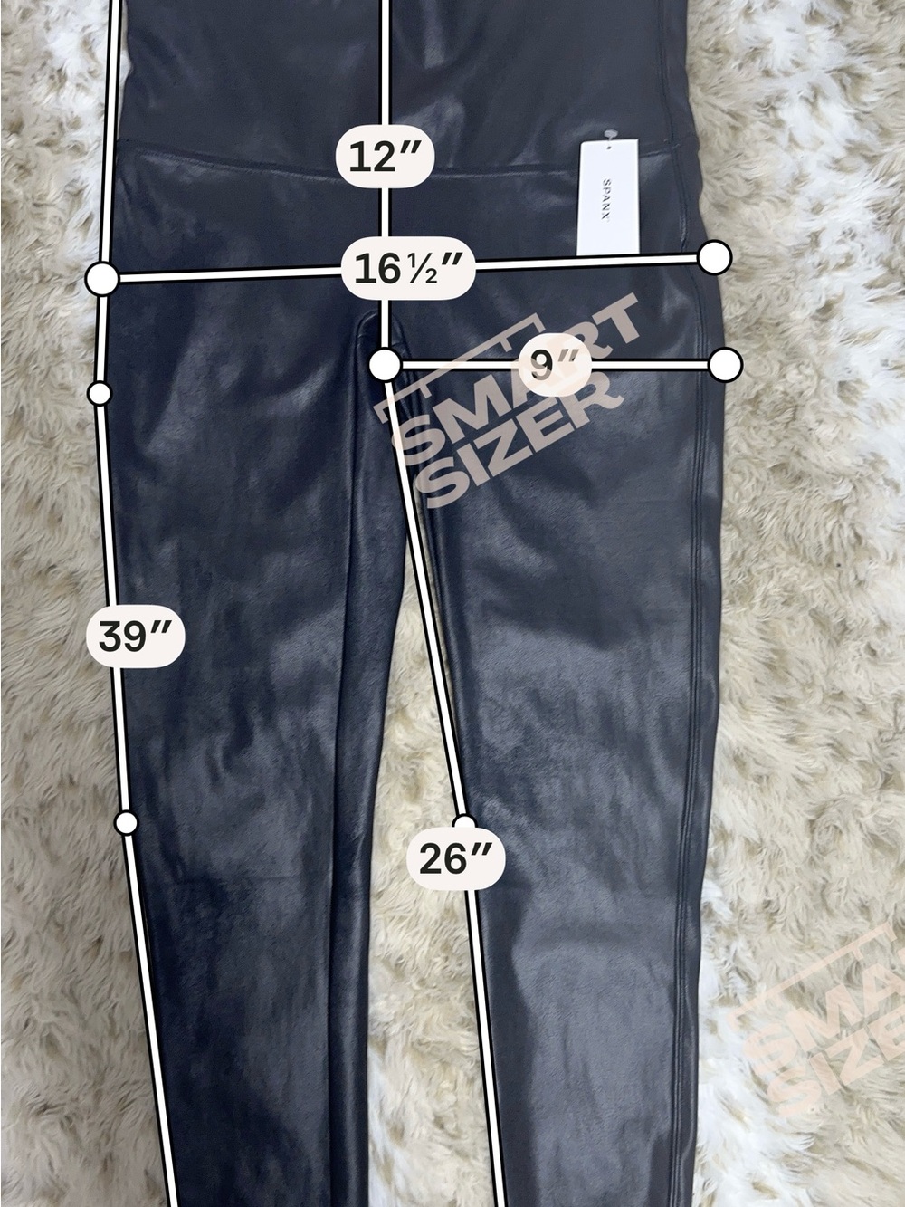 SPANX Faux Leather High-Waist Jeggings in Black. - Picture 2 of 4